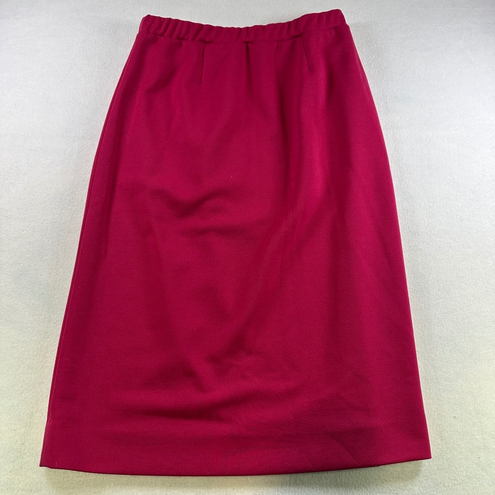 Graff Californiawear Vintage Magenta Pink Midi Skirt Elastic Waist Size 14 USA